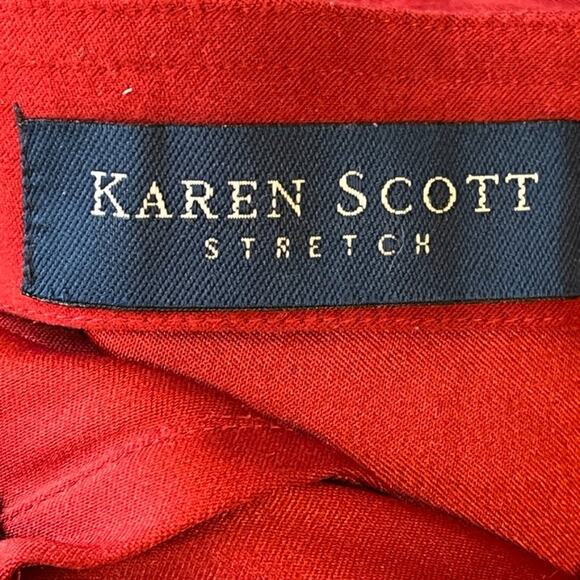 VTG 90s KAREN SCOTT Stretchy Lined Maxi Wrap Skirt in Red SZ L - Picture 7 of 10